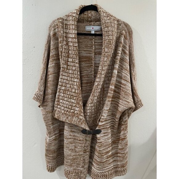 Avenue Studio Women’s Brown Casual Space-Dyed Long Cardigan Sweater size 26/28 - Picture 1 of 7
